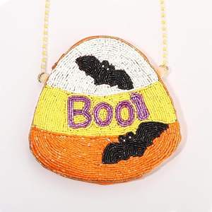 Borsa a tracolla di Halloween <span class=keywords><strong>Hocus</strong></span> <span class=keywords><strong>Pocus</strong></span> BOO pipistrelli con perline borsa a tracolla di paglia alla moda regali di Halloween per perline - Product Image 4