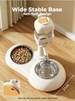 Mangeoire surélevée réglable pour animaux de compagnie, double bol en acier inoxydable, distributeur d'eau automatique anti-déversement pour chiens, usage intérieur