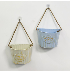 Metal Half Round Hanging Basket <b>Flower</b> Growing Pot Wedding Display Plant Stand Rack - Product Image 1