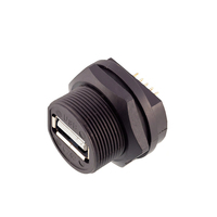 Connecteur circulaire étanche USB2.0 industriel IP67, prise d'extension mâle-femelle pour aviation, câble de soudure PCB, prise de carte