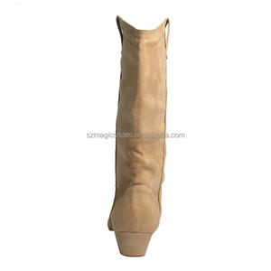 Semelle en <span class=keywords><strong>daim</strong></span> <span class=keywords><strong>bottes</strong></span> de danse latine pour femmes mi-mollet ligne d'échauffement chaussures de Salsa côte ouest balançoire Swayd <span class=keywords><strong>bottes</strong></span> de danse sans fermeture éclair - Product Image 3