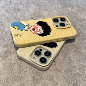 Cặp đôi cá tính AHA văn bản iphone14promax vỏ điện thoại hoạt hình sáng tạo cho bảo vệ camera TPU mềm chống vân tay 11pro - Product Image 2