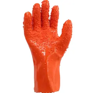 Bahçe iş güvenliği eldiveni turuncu PVC pelet eldiven PVC granüle eldiven