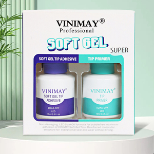 VINIMAY Empaquetado Combinación Punta Primer Punta de <span class=keywords><strong>uñas</strong></span> de gel suave Transparente con cepillo Gel X Puntas de <span class=keywords><strong>uñas</strong></span> para <span class=keywords><strong>uñas</strong></span> <span class=keywords><strong>postizas</strong></span> adhesivas - Product Image 1