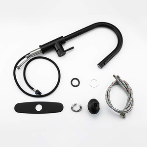 Grifo de Cocina Monomando Moderno <span class=keywords><strong>HUICI</strong></span>, Negro Mate, con Rociador Extraíble, Montado en el Fregadero, Acero Inoxidable 304, Garantía de 3 Años - Product Image 4