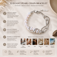 Bracelet en argent sterling 925 avec perles d'eau douce irrégulières, design original, chaîne trombone, cadeau et soirée, fournisseur USA
