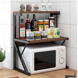 Estante de Cocina Plegable de 2 Niveles, de Acero al Carbono, Negro, Retráctil, Extensible, Multifuncional, para Horno de Microondas - Product Image 5