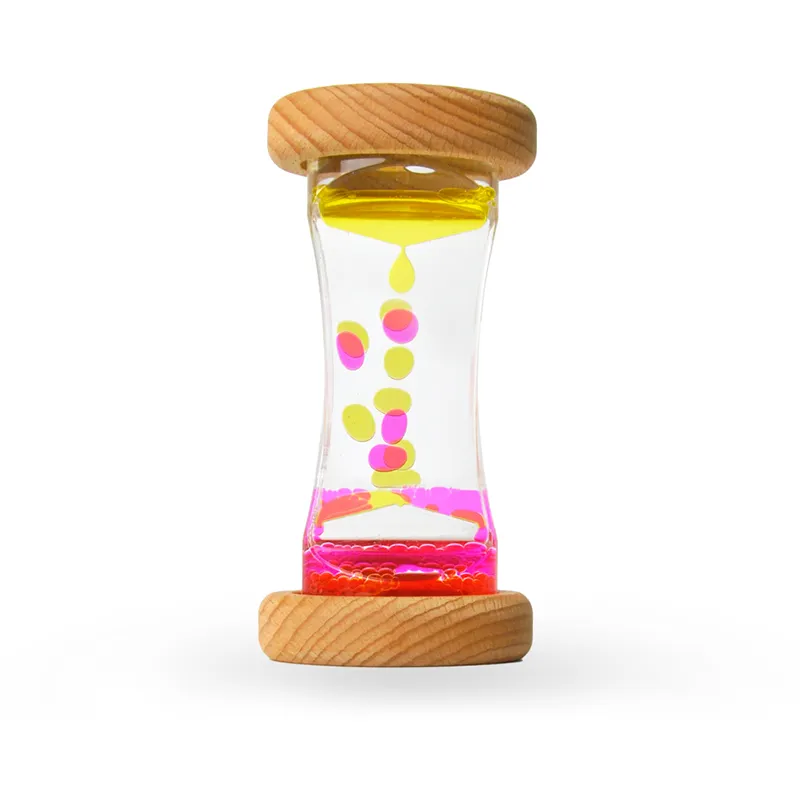 Kidpik legno arcobaleno perdita di olio di legno di faggio rosa giallo tubo acrilico giocattoli per bambini Sandglass sabbioso clessidra orologio
