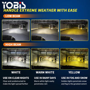योबिस 3000 के पीले नेतृत्व वाला हेडलाइट प्रीमियम 4300k 6000k सफेद 3 रंग h1 h4 h7 एलईडी बल्ब 200w हाई कम बीम 9005 कार हेडलाइट - Product Image 4
