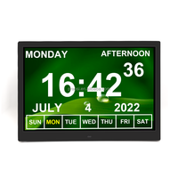 Jam dinding besar untuk lansia, jam dinding besar untuk orang tua, kalender Digital kuat, jam hari dengan kendali jarak jauh, pengingat obat