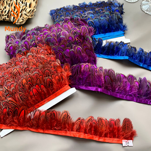 Bordure en plumes naturelles <span class=keywords><strong>pour</strong></span> robe de mariée, coiffure, décoration de fête, vêtements, <span class=keywords><strong>attrape</strong></span>-rêves DIY, ornement de maison - Product Image 1