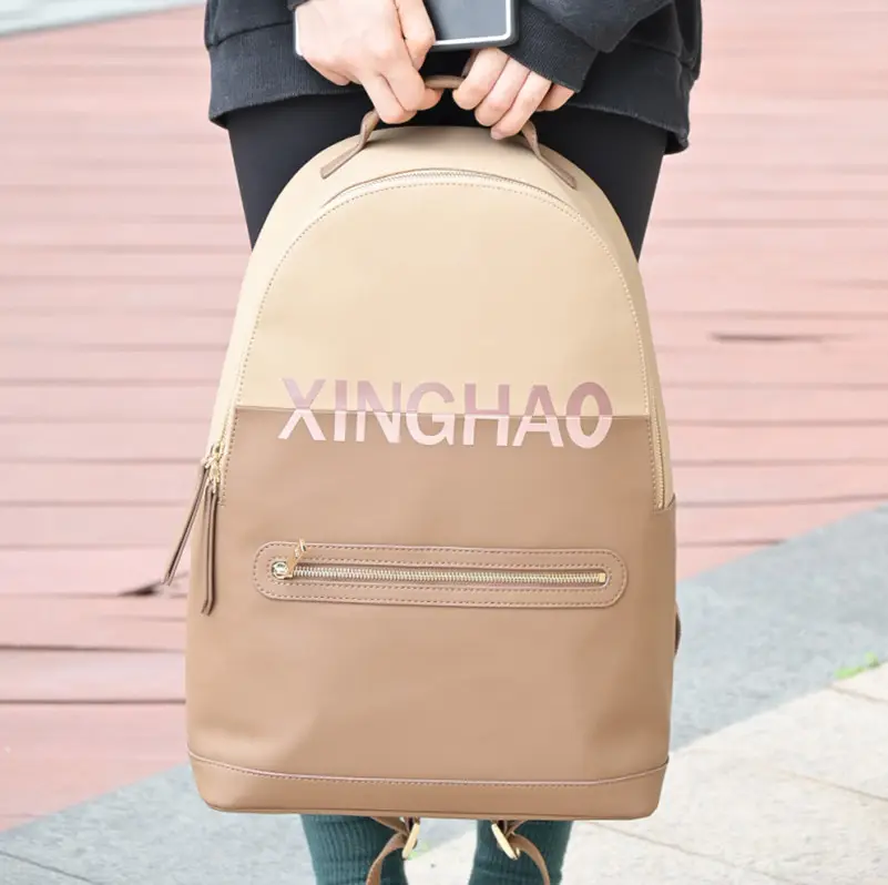 custom stylish vegan pu leather bagpack travel laptop bag backpack for women men manufacturers