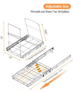 Étagère de rangement moderne pour poubelle <span class=keywords><strong>sous</strong></span> évier avec rails métalliques, glissières robustes pour rangement de cuisine, design multifonctionnel - Product Image 5
