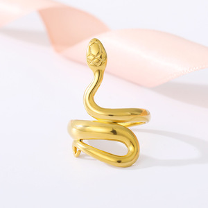 고품질 18K 골드 도금 독특한 뱀 반지 남성 여성 스테인레스 스틸 쥬얼리 - Product Image 5