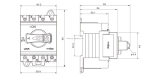 Mady 600V/800V/1000V/1200V 16a 32a interruptor de aislamiento Pv seccionador mango giratorio seccionador interruptor giratorio aislador de CC - Product Image 5