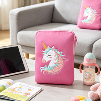 Tas Komputer Meja Anti Air dari Neoprena, Sarung Tablet Pelindung Anti Guncangan dengan Bordir Unicorn yang Lucu untuk iPad