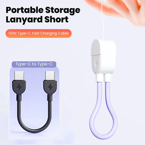 Durabilidad <span class=keywords><strong>USB</strong></span> <span class=keywords><strong>C</strong></span> Cable 60W Cable de carga rápida con <span class=keywords><strong>cord</strong></span>ón Llavero Cargador Cable 60W - Product Image 5