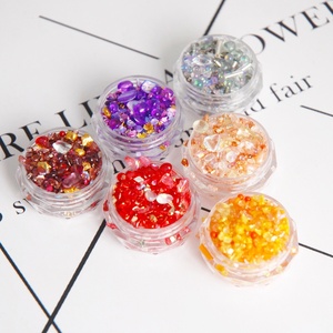 Pequeño DIY Nail Art Grava Coloridos Diamantes triturados Hecho a mano 3D Vidrio Arena Mezcla de diamantes de imitación Estilo de tormenta Irregular Flujo de cáñamo - Product Image 1