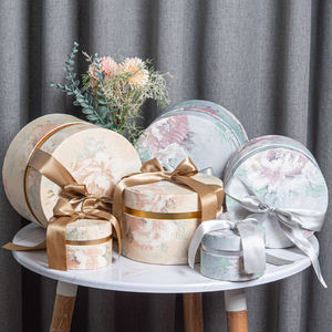 Cajas de Regalo Redondas de Lujo con Relieve, Populares y Bonitas, Tipo Cubo, para Cumpleaños, con Diseño de Caja Ranurada y Cinta - Product Image 4