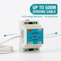 Detector de Fugas de Agua RS485 Modbus RTU con Relé, Cable de 500m, 12/24VDC, Riel DIN, Controlador de Detección de Fugas de Agua con Alarma