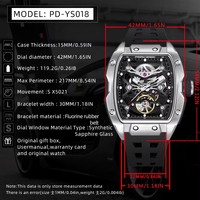 Reloj de Pulsera Automático para Hombre de la Marca de Lujo PAGANI DESIGN, Nuevo Modelo Superior con Fondo Transparente, Movimiento Visible, Cristal de Zafiro YS018
