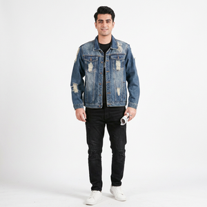 Finer Threads Superior Quality <b>Men</b> <b>Denim</b> <b>Jackets</b> New Arrival Hooded Windproof Stand Collar 100% Cotton <b>Denim</b> <b>Jackets</b> - Product Image 1