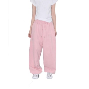 Wholesale Women's Oversized Cotton Casual Sweatpants Baggy Joggers with Wide Leg Loose Fit Streetwear Fashionable Trousers - Product Image 6
