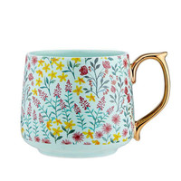 Mug à café en céramique de luxe, design floral européen, 4 couleurs, pour cadeaux souvenirs