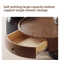 Table basse en bois massif style crème, luxe léger, avec espace de rangement, sans assemblage requis, pour maison, gîte, petit appartement