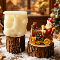Moule en silicone antiadhésif de qualité supérieure pour train de Noël Père Noël, facile à démouler, pour bougies parfumées, ornements en plâtre et résine