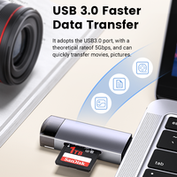 Lector de Tarjetas Tipo-C+USB-A 3.0 de Alta Velocidad, Personalizable de Fábrica para Android/Windows/Mac/Linux, Compatible con Instalación Externa