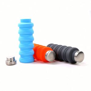 New Eco Friendly Custom Water Bottle Silicone Traveling Cup Outdoor Personalized Hot Selling <b>Folding</b> Collapsible Water Bottle - Product Image 2