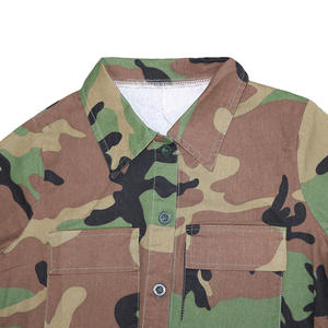 Conjunto de falda y chaqueta MIDI de camuflaje ecológica para mujer, estilo dulce teñido liso, lavable - Product Image 5