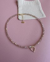 Collares de Cuentas de Cristal de Vidrio Impermeables Estilo Bohemio para Verano, con Colgante de Corazón, Gargantillas para Mujer, Joyería al por Mayor