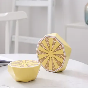 新设计高级现代风格彩色陶瓷柠檬形家居装饰客厅餐桌礼品家具