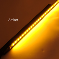 Barre lumineuse LED rigide à double couleur ambre/blanc étanche DC12V avec interrupteur intégré et fonction SOS pour éclairage de camping en extérieur