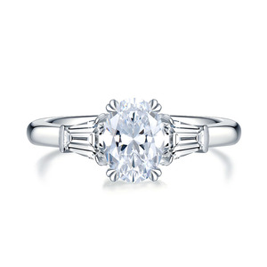 Gioielli di Lusso <span class=keywords><strong>in</strong></span> Argento Sterling S925, Anello di Fidanzamento con Zirconia Ovale da 1,5 Carati 6x8mm, Regalo per Donne - Product Image 5