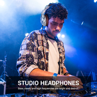 Headphone DJ Nirkabel OneOdio A70 Silver Brown, Waktu Putar 72 Jam, Headphone Studio Monitor Over-Ear Berkabel