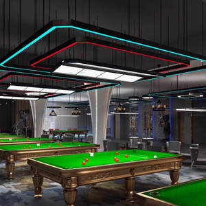 โคมไฟระย้าเส้นสำหรับเล่นบิลเลียดในเชิงพาณิชย์โคมไฟ LED เพดานโคมไฟแขวนยาว RGB โคมไฟระย้า - Product Image 4