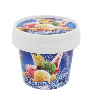 Cubo <span class=keywords><strong>para</strong></span> Helado de PP <span class=keywords><strong>con</strong></span> <span class=keywords><strong>Tapa</strong></span> y Cuchara, Logotipo Personalizado IML, Contenedor Seguro <span class=keywords><strong>para</strong></span> Alimentos de 125 ml, Duradero y Congelable - Product Image 1
