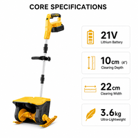 Pelle à neige électrique sans fil 21V Lithium-Ion, souffleuse à neige légère de 4,55 kg, pliable, télescopique, autopropulsée, professionnelle
