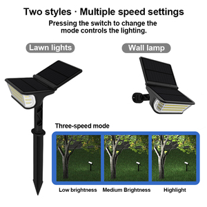 Panneau solaire pliable 2-en-1 à monter sur piquet ou mur, pour jardin et pelouse, étanche, avec LED grand angle pour éclairage de chemin - Product Image 3