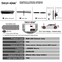 Luz LED RGB de Roca TECH-KING Controlada por App, Luz RGBW de Roca Impermeable con LED RGB para Chasis de Camiones, Coches y ATV