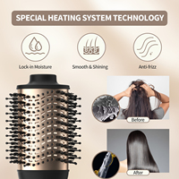 Sèche-cheveux électrique professionnel 4 en 1 avec brosse pour lisser et boucler les cheveux