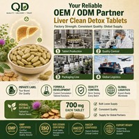 Complément Alimentaire Détoxifiant pour le Foie Personnalisé à Base d'Extraits Végétaux, Végétalien, Sans OGM, pour Adultes, Comprimés en Vrac, Fabricant OEM