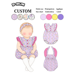 Offerta Speciale: Tutina a Bolle Viola per Bambine con Stampa '<span class=keywords><strong>Buon</strong></span> Compleanno', 0-18 Mesi, con Volant in Pizzo e Spalline, in Morbido Cotone per Feste, Vendita all'Ingrosso - Product Image 1