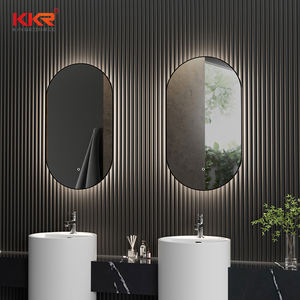 Espejo de Baño Rectangular Moderno con Interruptor Táctil LED, <span class=keywords><strong>Lentes</strong></span> Plateadas sin Cobre de 5 mm, Iluminación para Uso Comercial - Product Image 3