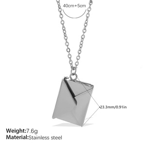 Collier pendentif en forme de lettre mignon, plaqué or, chaîne en acier inoxydable, unisexe, bijoux de tous les jours, cadeau - Product Image 6