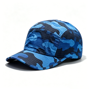 Casquette de baseball unisexe légère à séchage rapide en toile camouflage 5 panneaux, personnalisable gris et blanc, pour activités de plein air, course à pied, pêche, protection solaire - Product Image 2