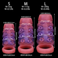 Poulpe en forme de silicone ouvert creux gode pour hommes couverture de pénis en cuir souple avec doublure épaisse et confortable porter pénis creux